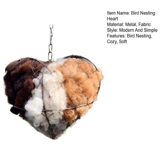 Ручной Фибровый Птичий Гнездовой Сердечный Зимний Укрытие-Дерево для Диких Птиц Внешний Держатель Материала для Птичьих Гнезд для Садового Искусства