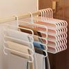 Multi Functional Five Layer Pants Rack,Home Wardrobe,Pants Hanging,Scarf Storage Rack,Anti Slip Multi-layer Scarf Rack,Tie Rack
