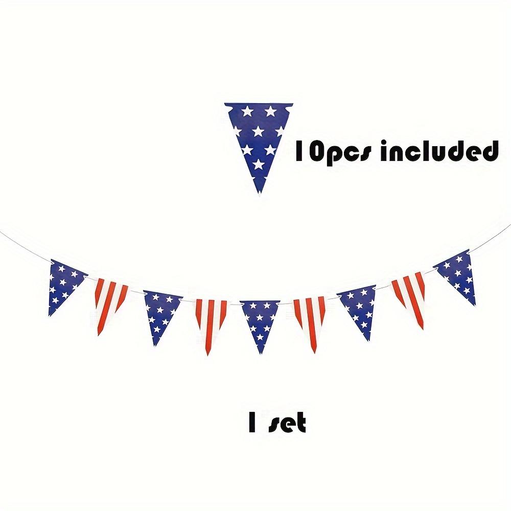1Pcs Star Spangled Banner Wreath Triangle Banner Party Decoration Anniversary Party Supplies Flag Pulling Banner