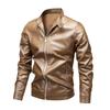 Large Size Fashionable Jacket Stand Collar Casual Spring and Autumn New Zipper Slim Fit Men's Motorcycle Leather Jacket