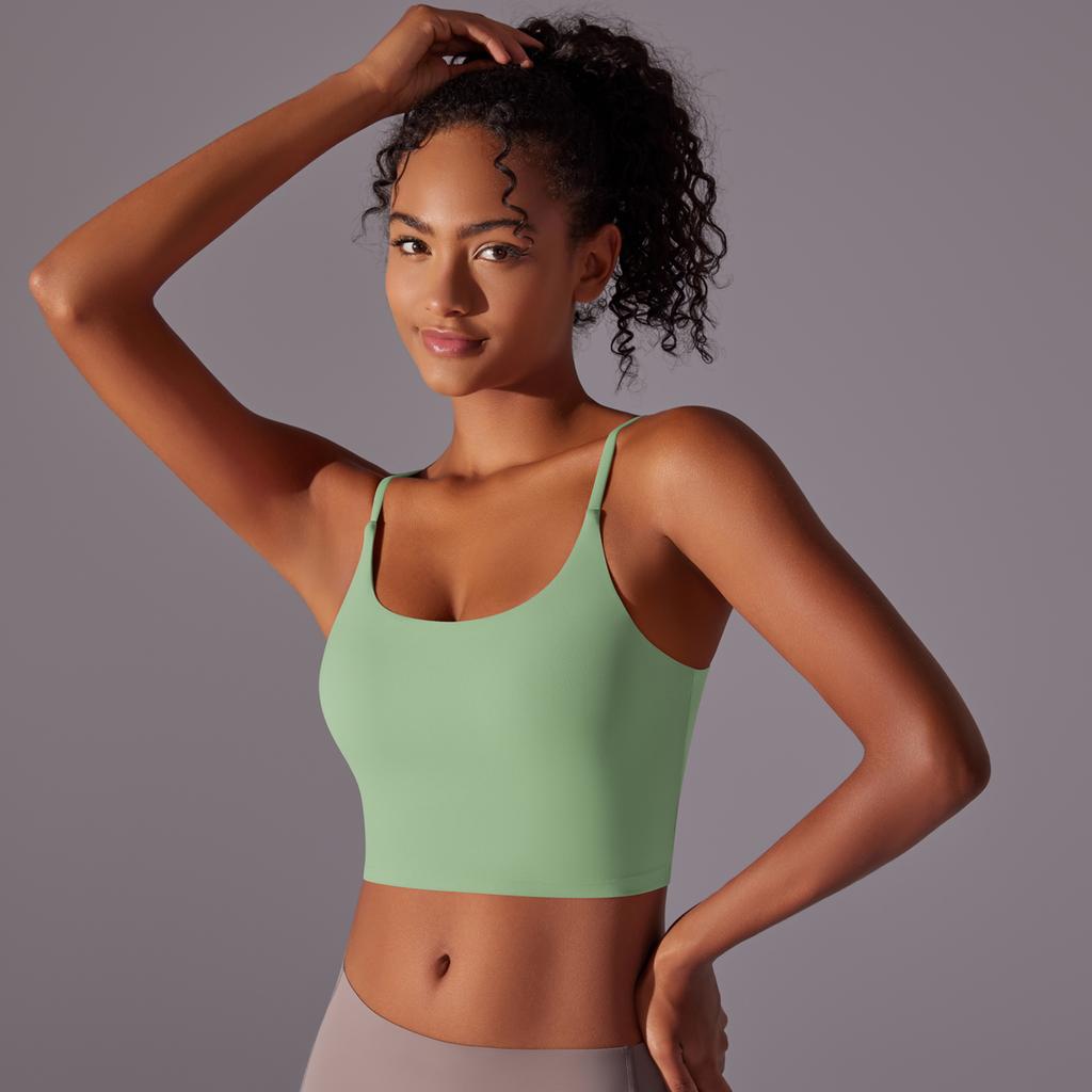 Auroth Sleeveless Sports Vest Women Shockproof Yoga Bra Push Up Gym Workout Crop Top Solid Color Fitness Top