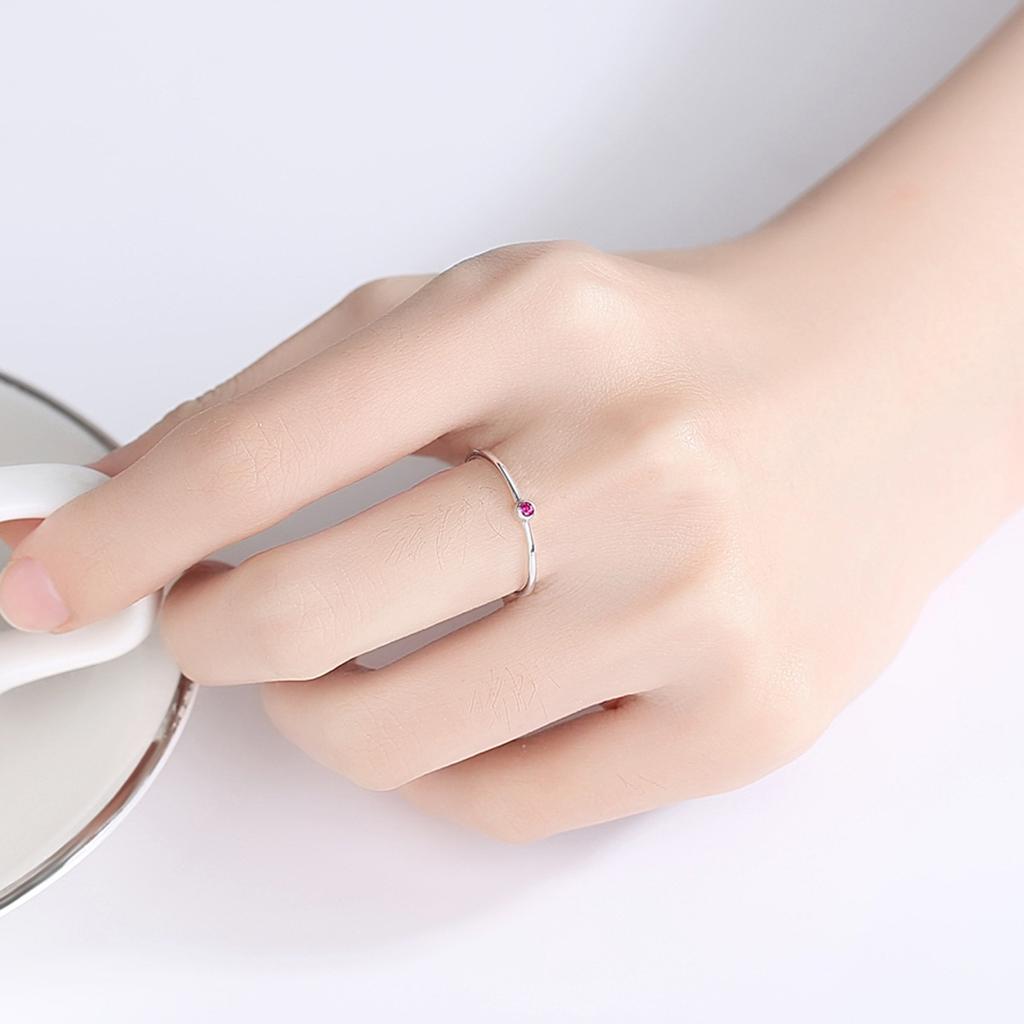 Women S925 Silver Ring Sterling Silver Color Treasure Simple Silver Jewelry Female Rings