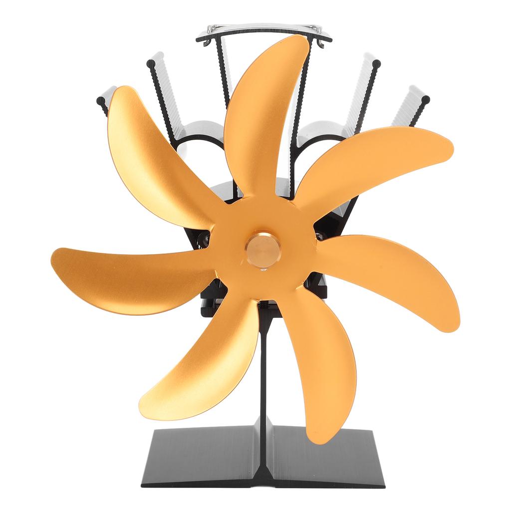 Вентилятор для дровяной печи с 7 лопастями, вентилятор для камина, вентилятор для печи с теплоизоляцией и температурой