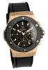 Watch 100m Waterproof Chronograph Date Display Rubber Belt Black X Pink Gold [HYAKUICHI 101] Men's