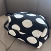 Lightweight Polka Dot Bucket Bag Patterned Drawstring Purse Shoulder Satchel Knit Tote  Beach