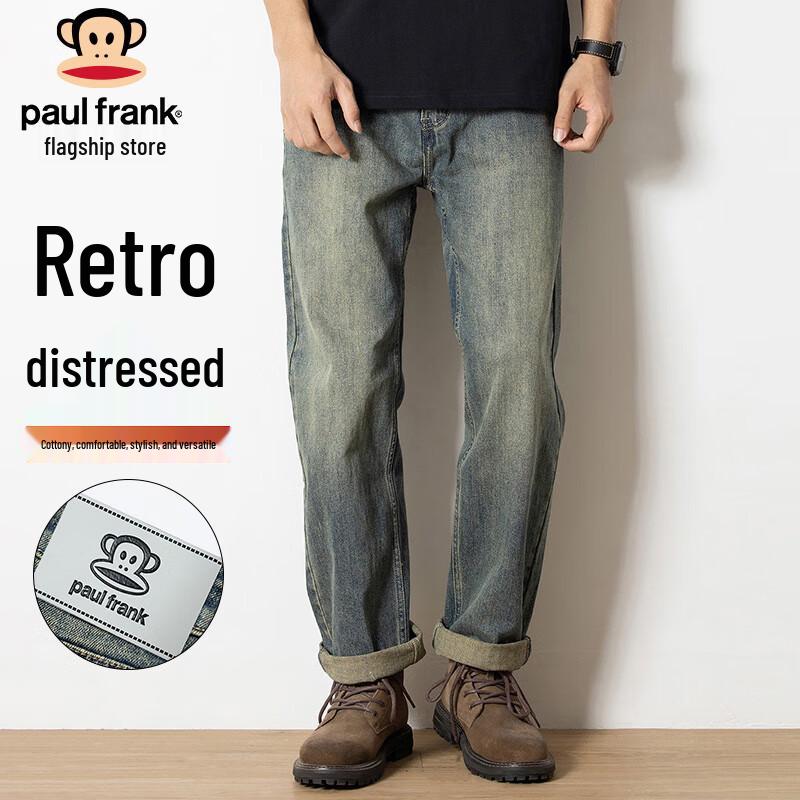 paul frank Мужские ретро джинсы свободного прямого кроя стрейч