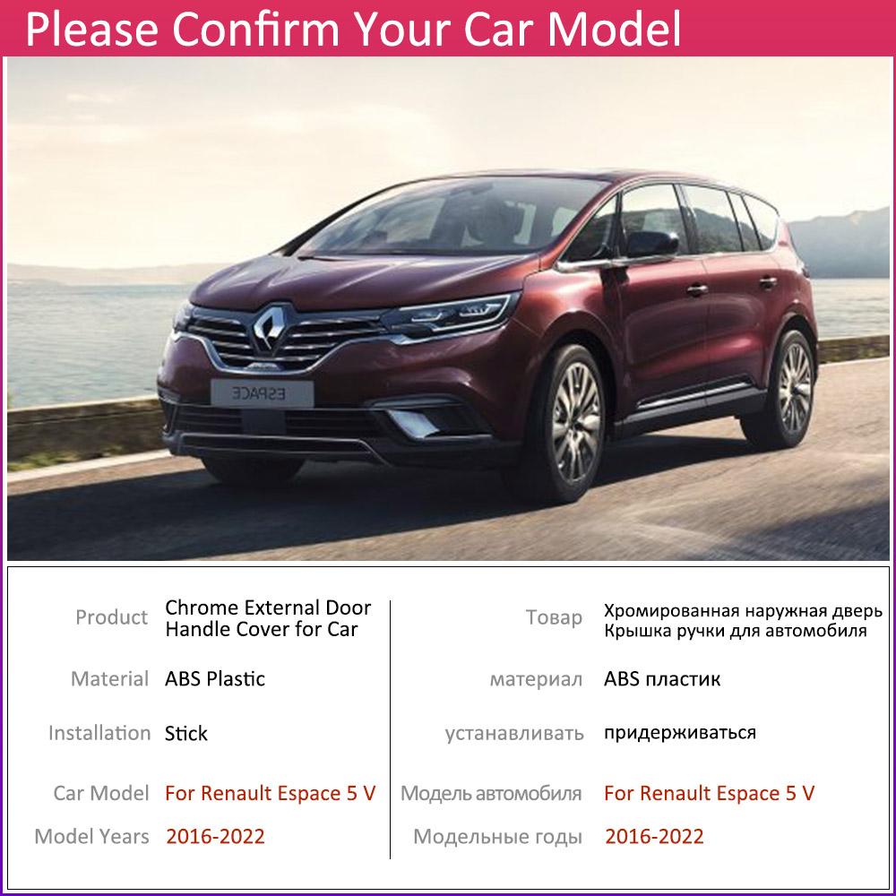 Хромированная прочная крышка дверной ручки для Renault Espace 5 V MK5 2016 ~ 2022, аксессуары для стайлинга автомобиля, защитная пленка