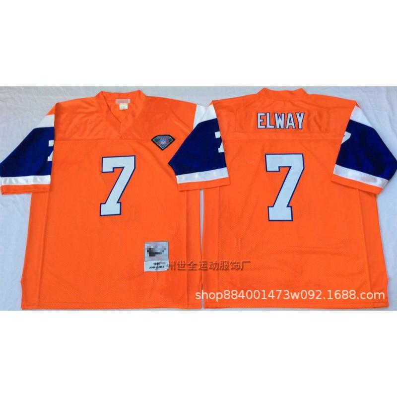 Mens Retro Embroidered Denver Broncos Football Jersey Size M-XXXL Cotton Blend Sports Fan Apparel Rugby Casual Wear