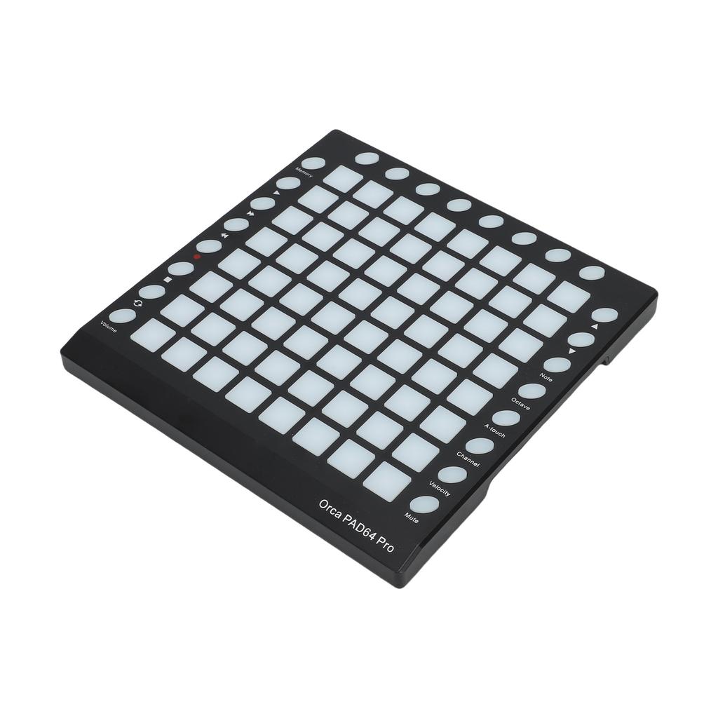 MIDI-контроллер Драм-пэды 64 RGB-подсветка Чувствительные к силе нажатия пэды 24 кнопки USB MIDI вход/выход Портативный MIDI-пэд для