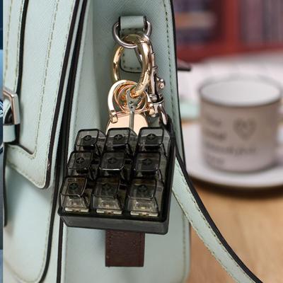9-клавишная клавиатура Fidget Keychain, снятие стресса, тревоги, портативная, тихая, для детей и взрослых, механическая клавиатура с сенсорными клавишами