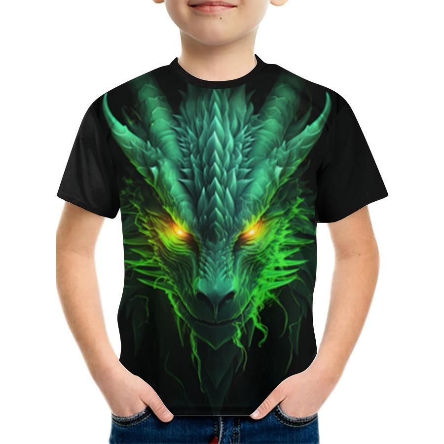 Summer New High-end Chinese Fashion Dragon 3D Printed T Shirt Cool Boys Short-sleeved Casual Tshirt Men's Outdoor Street Wear