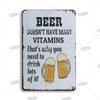 Tin Sign Beer Slod Here Vintage Metal Plaque Retro Metal Plate Funny Drink Vintage Iron Poster for Pub Club Man Cave Bar Decor