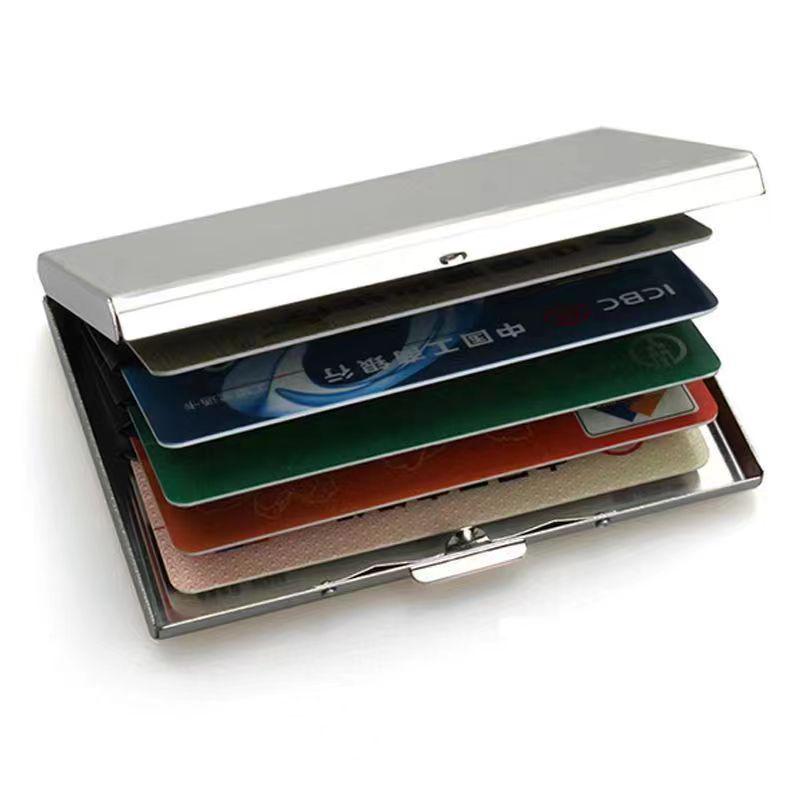 Держатель для карт из нержавеющей стали с функцией блокировки RFID для мужчин и женщин