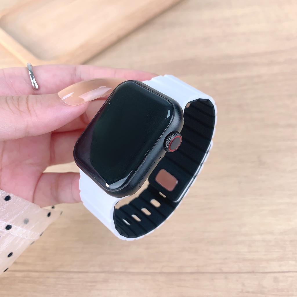 Силиконовый ремешок для Apple Watch Series 11 10 42 мм/9 8 7 41 мм/SE3 SE2 SE 6 5 4 40 мм/3 2 1 38 мм Магнитный ремешок с быстрым отсоединением