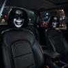 Quick Change Car Interior Styling Funny Headrest Covers, Ghost Skull Print Washable Seat Case Protector, Universal Breathable Auto Accessories
