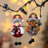 4Pcs Fabric Christmas Ornaments Santa Claus Snowman Reindeer Bear Plush Hanging Decorations for Christmas Tree Holiday Home Party Festive Decor