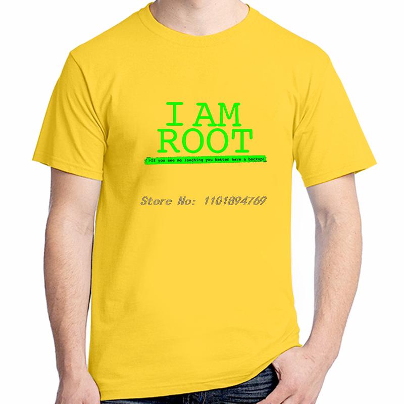 Linux I Am Root Cotton Tshirt Unisex Oneck Tshirt Linux Computer Operating System Geek Summer Streetwear Short Sleeve Tshirt