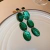 Vintage Emerald Oval Earrings