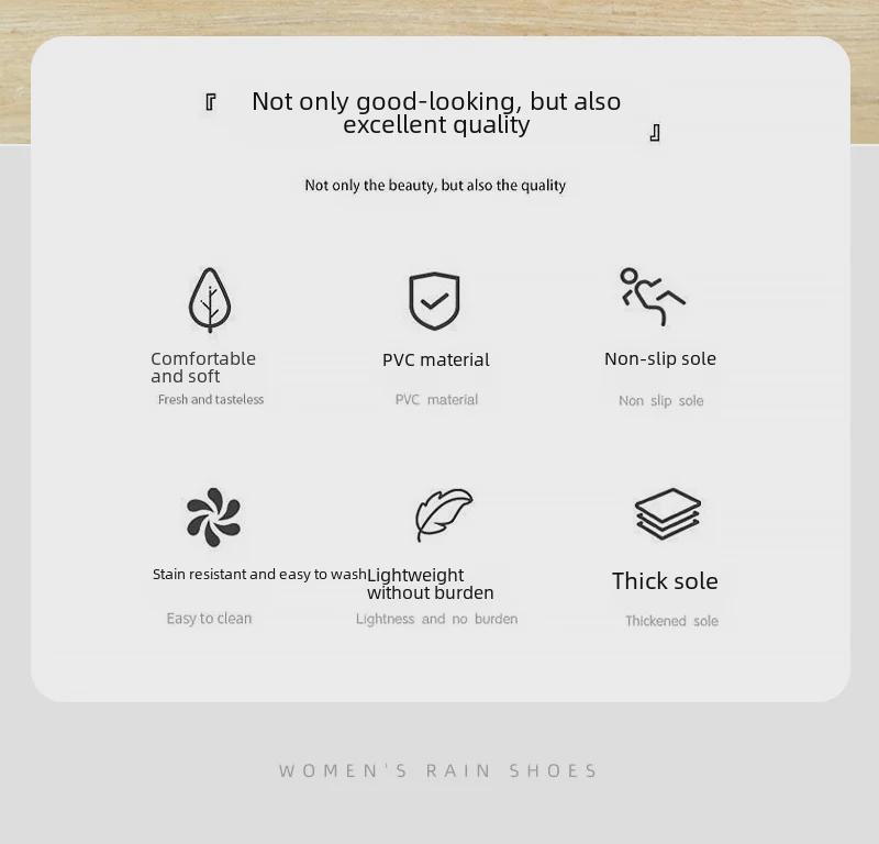 Women's Waterproof Mid-Tube Winter Rain Boots - Non-Slip, Velvet-Lined, Fashionable, Thickened for Warmth