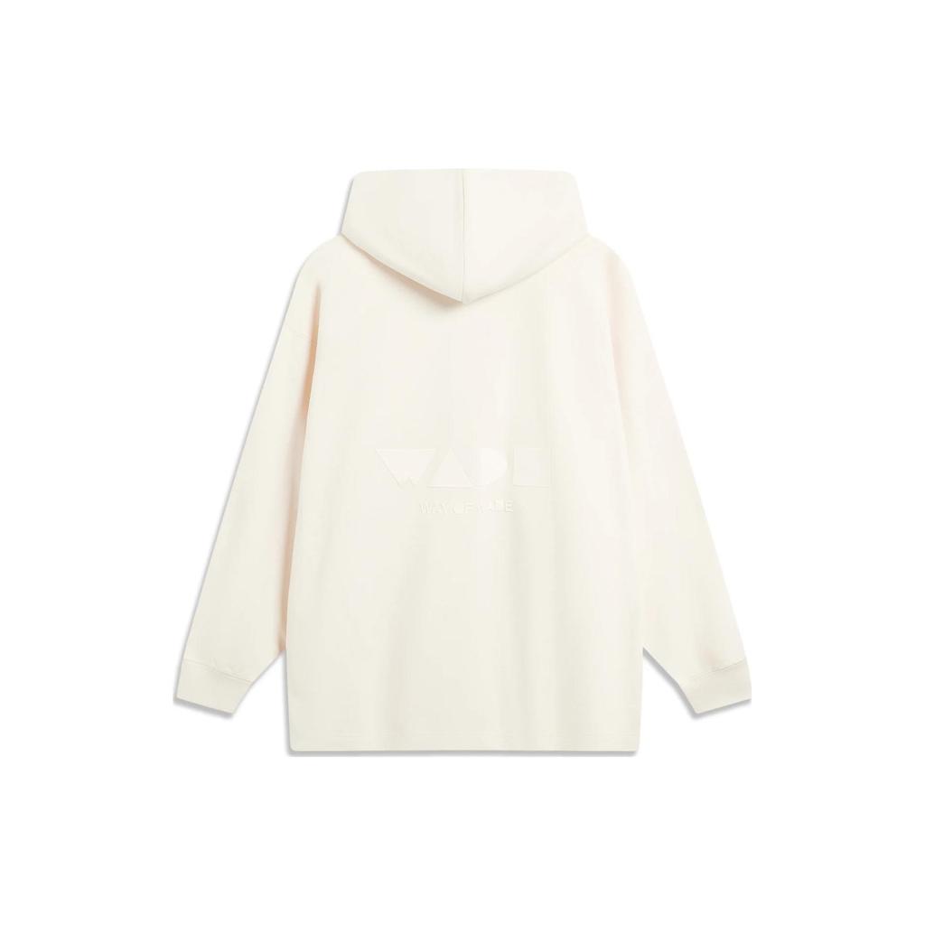 Li-Ning Wade Series однотонный флисовый теплый свободный пуловер с капюшоном унисекс толстовки Off-White AWDT935-6