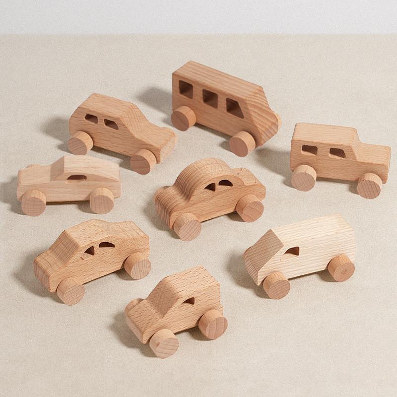 Wooden Baby Teething Push Car With Diy Assembly For Infant Development And Motor Skills