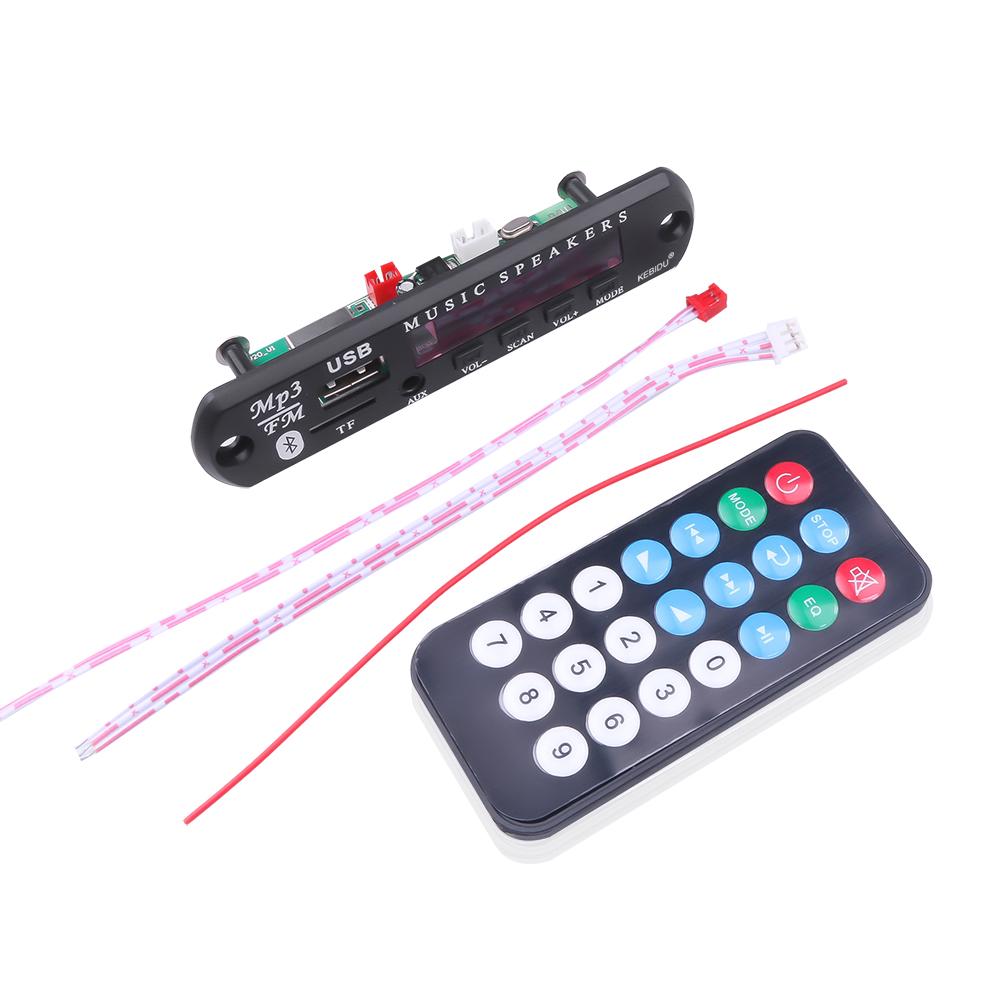 Беспроводная плата Bluetooth 5,0 9 В-12 В MP3 WMA декодер автомобильный аудио USB TF FM-радио модуль цветной экран MP3-плеер с пультом дистанционного управления