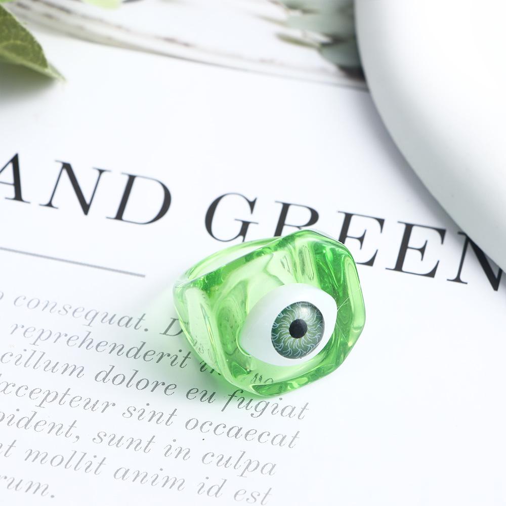 Личность Новый Панк Для Женщин Акриловые Модные Украшения Кольца Из Смолы Глаз Демона Кольцо На Палец