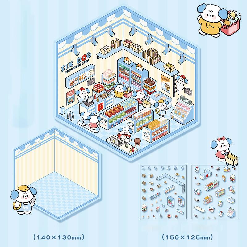 1 комплект креативных 3D-наклеек для симуляции кабины, милые мультяшные наклейки ручной работы для ландшафтного дизайна, наклейки для укладки сцен