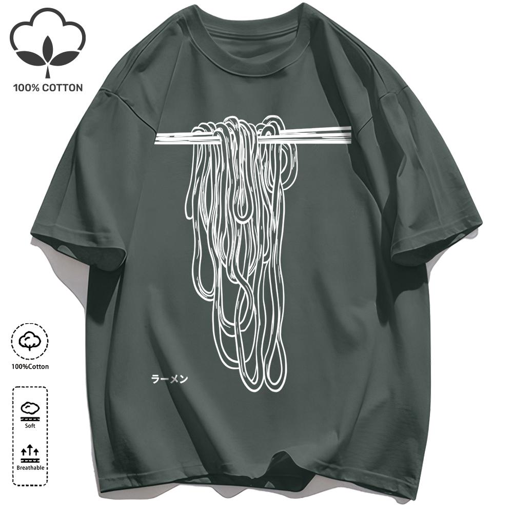 I Like Lamian Noodles Design Unisex T-Shirt Casual Basics Short Sleeve Cotton Summer Fashion Clothing Unisex O-Neck Streetwear