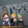 15 см Аниме One Piece Фигурки Луффи Санджи Манки Д. Луффи Ророноа Зоро Фигурка Действия Голодная Троица ПВХ Аниме Модель Игрушки