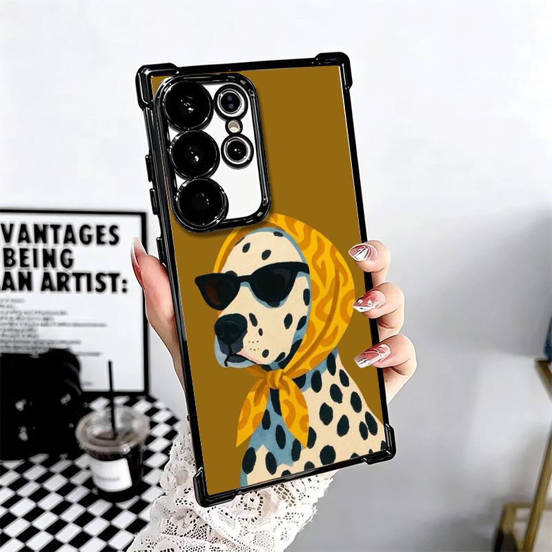 Dalmatian Cute Dog Plating Phone Case For Samsung Galaxy S24 S25 FE S26 Edge S23 Ultra S22 S21 Plus S20 Anti-Fall Airabag Cover