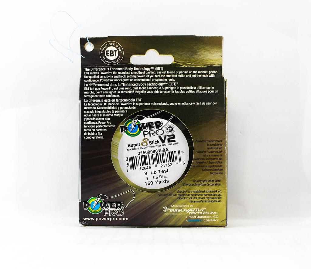 POWER PRO Super 8 Slick Version 2 Spectra Line 8 фунтов на 150 ярдов Синий (7526)