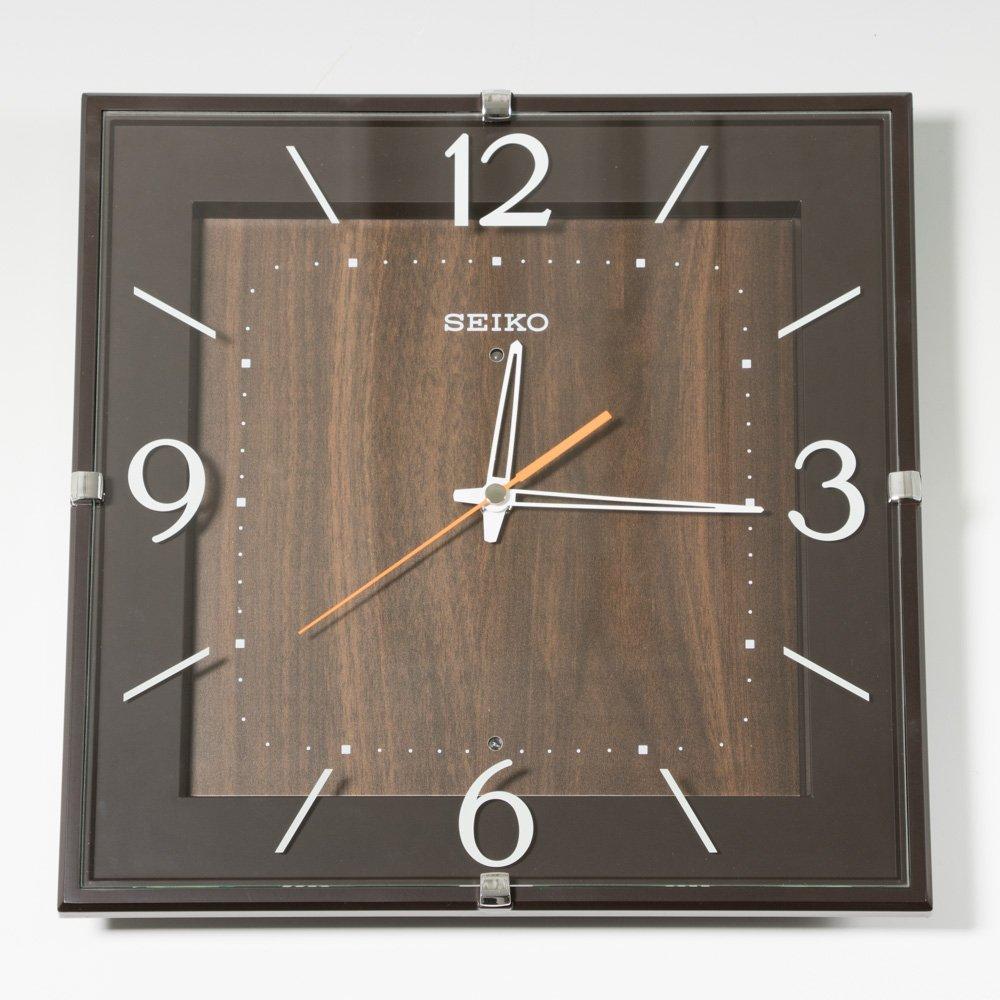 Seiko Часы настенные часы Natural Radio Analog квадратной формы темно-коричневые KX398B