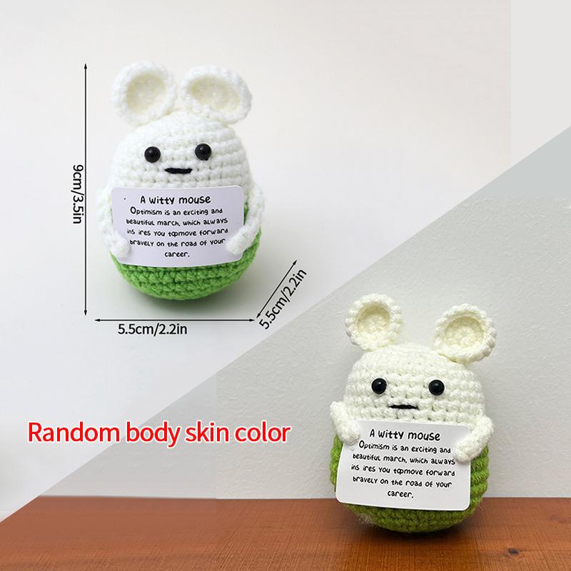 Crochet Positive Energy Dolls Mini Pocket Hug Handmade Plush Knitted Doll Hand-woven Gifts Crochet Animals Desktop Decoration 
