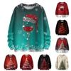 Ladies' Fashionable Casual Long Sleeved Christmas Printed Round Neck Knitted Yarn