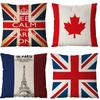 Flag Eiffel Tower Throw Pillow Covers With Digital Printing Of Short Plush Fabric Car-Shaped Sofa Cushion For Office Home Decor