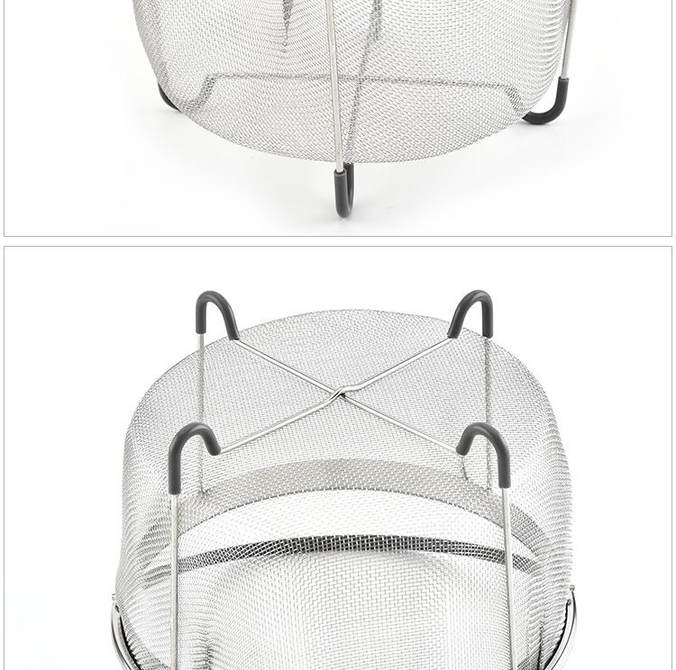 Портативная овощеварка из нержавеющей стали 304 с силиконовой ручкой - многофункциональная корзина для рисоварки