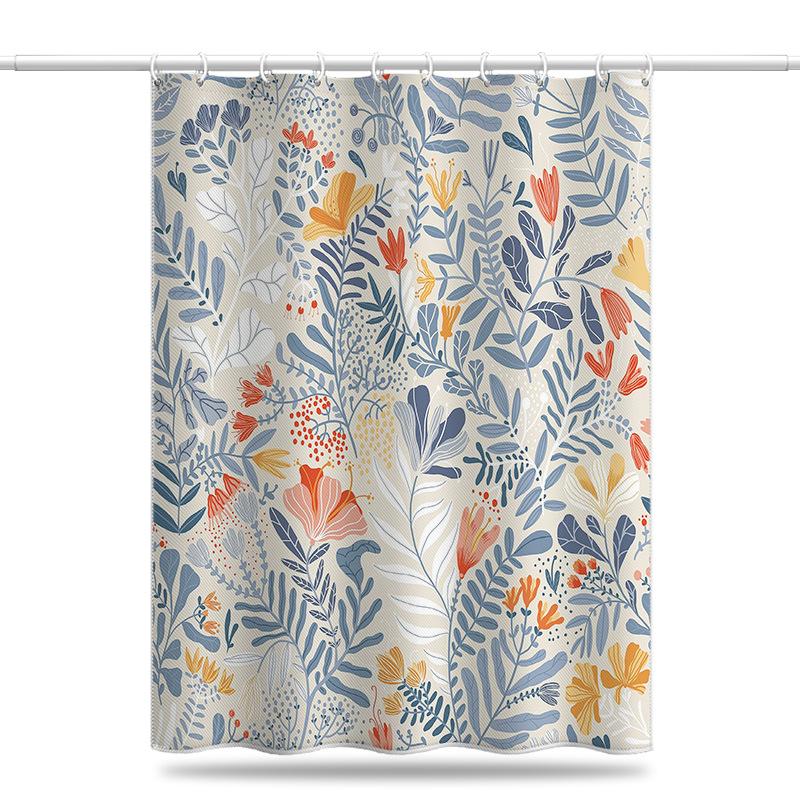 Bathroom Thickened Waterproof Curtain Mildew Proof Shower Curtain Shower Partition Curtain Shower Curtain Bathroom Curtain Free Perforation