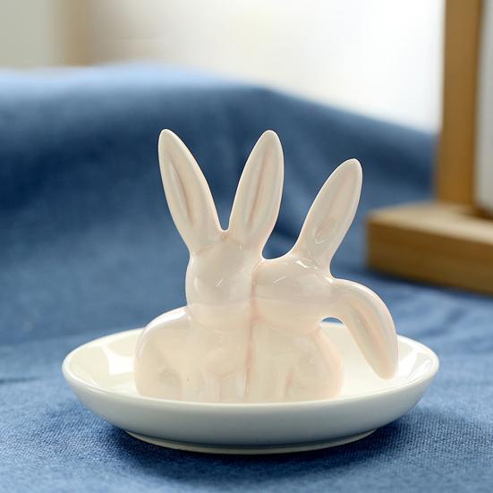 Jewelry Tray Ceramic "I LOVE YOU" Rings Earrings Necklaces Bracelets Holder Decorative Jewelry Organizer Home Decor