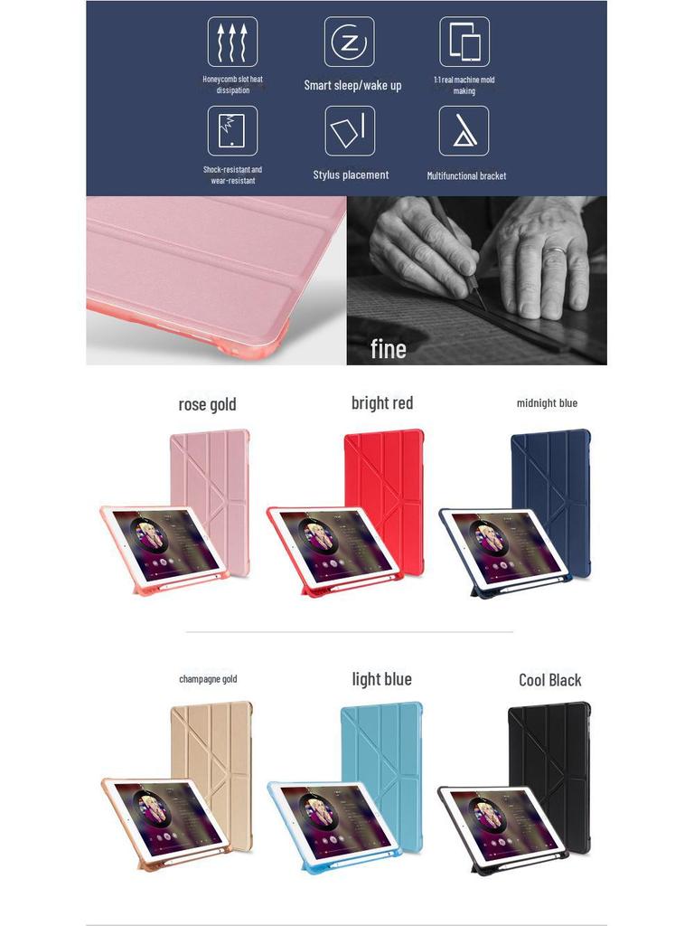 Чехол из натуральной кожи для iPad Air 6 10,9" с защитой от падений, слотом для ручки и силиконовой подушкой безопасности для планшета 10,2"