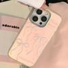 Арт Розовый Чехол с Бантом для iPhone 15 iPhone 16 Pro Max
