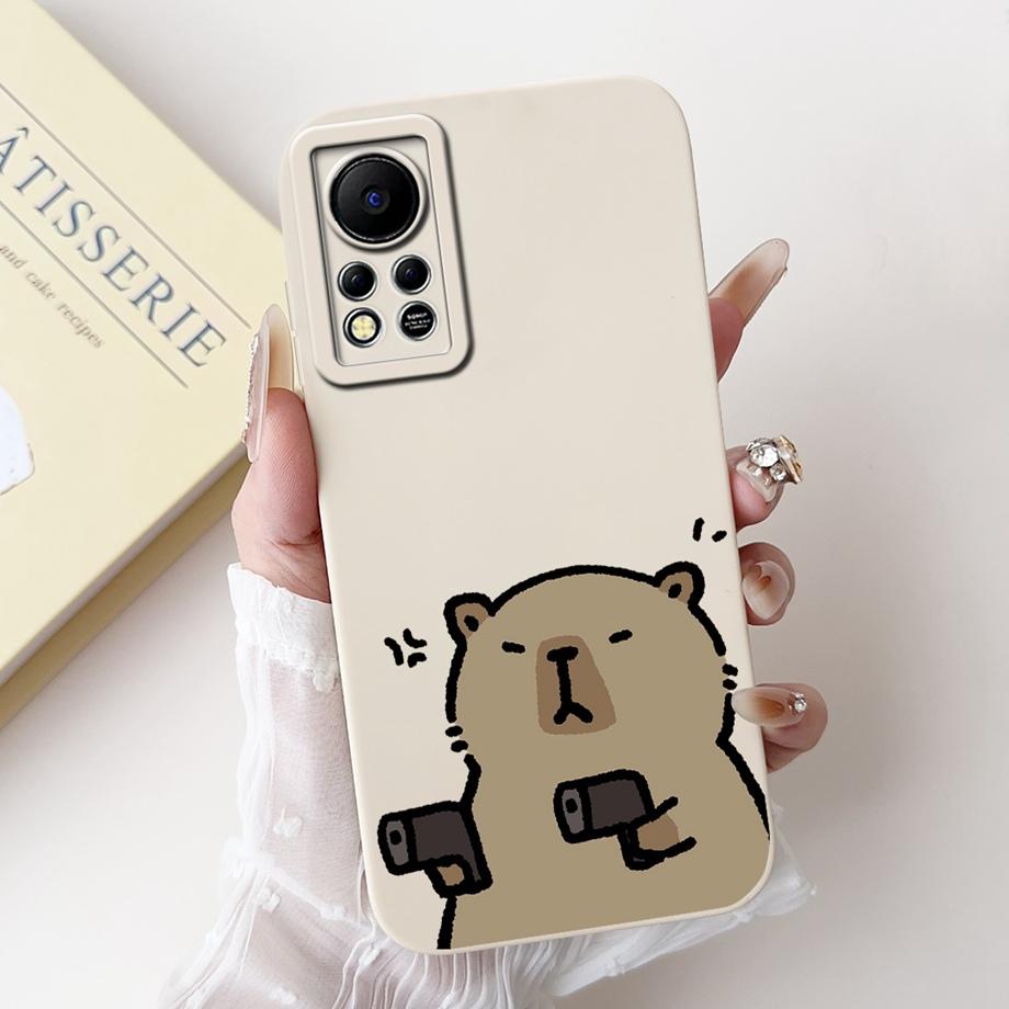 Phone Case for Infinix Hot 11s NFC X6812B Infinix Hot 11s X6812 Protection Cover Soft Liquid Silicone Coque Animals Bumper Shell