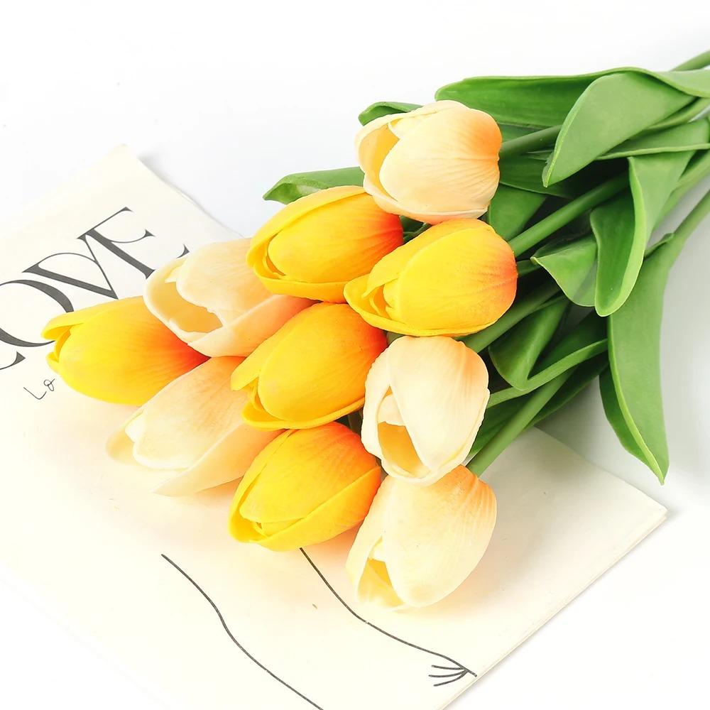 Букет из 3/5 искусственных тюльпанов, 29 см, из пенопласта, для украшения сада и свадьбы, для домашнего декора, вазы и цветочной композиции.