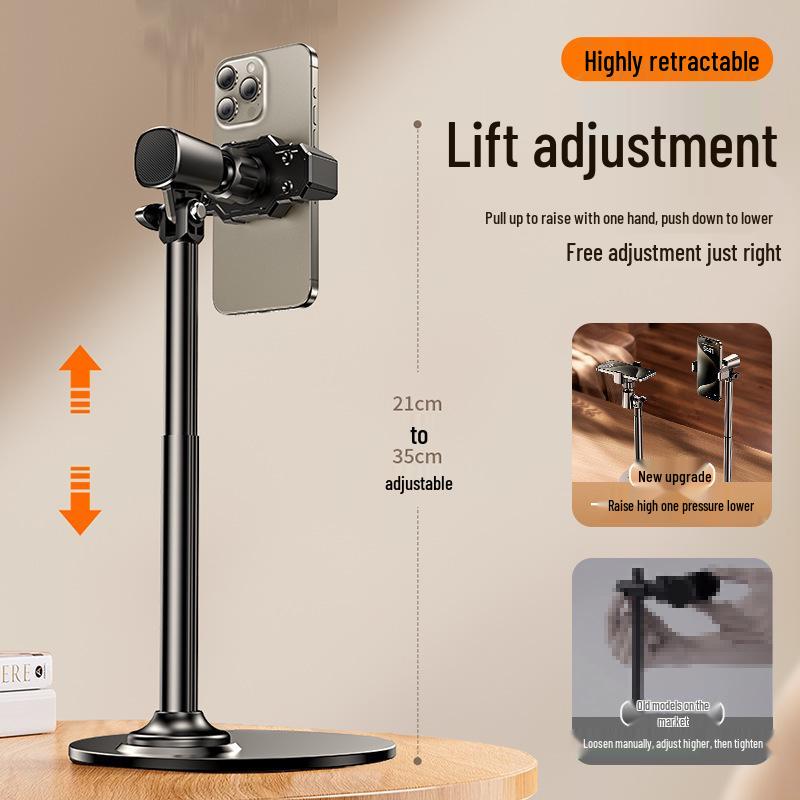 Retractable Portable Phone Holder Stand for Desk - Ideal for Watching, Photography, and Live Broadcasts.