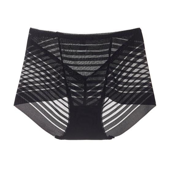Women Sexy Striped Mesh Sheer Panties High Waist Seamless Underwear