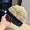 Новая однотонная вельветовая кепка-дыня без полей для мужчин и женщин, модная, простая, повседневная и универсальная шляпа лендлорда, осенне-зимний стиль