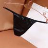 Women's Sexy Sweet Plus Size Thong Bow Breathable Satin Panties Low Waist Seamless T-pants
