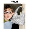 MUVA Ручная работа Плетеная мини-сумка-тоут с бусинами