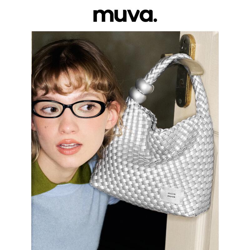 MUVA Ручная работа Плетеная мини-сумка-тоут с бусинами