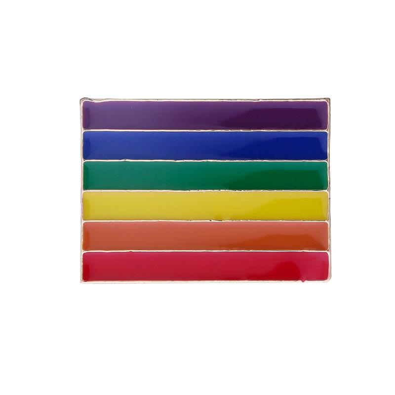 Creative Six-Color Rainbow Bridge Brooch - Peace Alloy Enamel Pin for Denim Bags